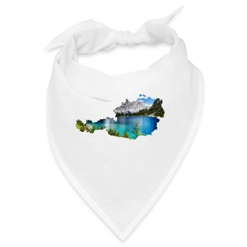 Österreich Berge See Panorama - Bandana - Weiß - Vorne
