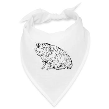 Schwein Schweine - Bandana - Weiß - Vorne