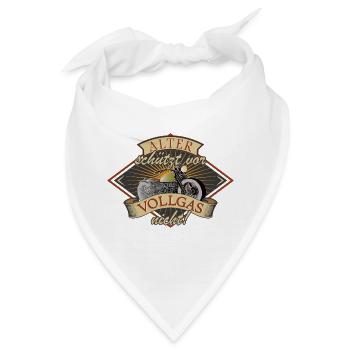 Alter schützt vor Vollgas nicht Motorrad Spruch - Bandana - Weiß - Vorne