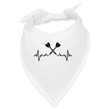 Darts EKG Herzschlag Puls Dartspieler Dartpfeil - Bandana - Weiß - Vorne