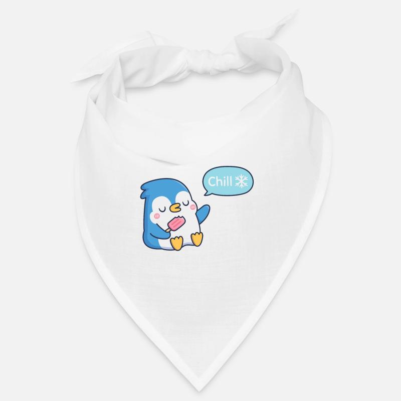 Netter blauer Pinguin sagt Chill-Aufkleber Bandana