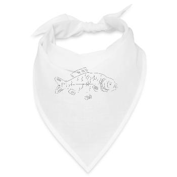 Karpfen Fisch - Fischkopp - Bandana - Weiß - Vorne