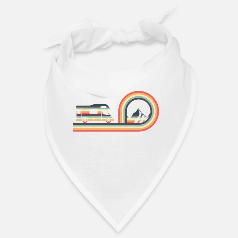 Camping Car Retro Style Camping Lovers Campfire Ad - Bandana - blanc