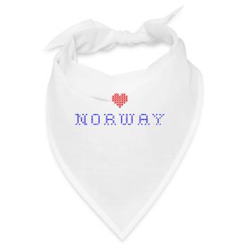 Norwegen Herz - Bandana - Weiß - Vorne