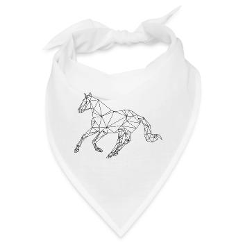 Geometrisches Pferd - Bandana - Weiß - Vorne