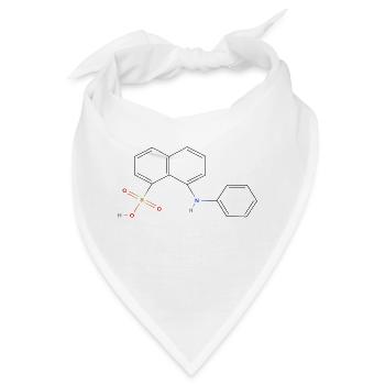 Lipase Molekül - Farbige Strukturformel - Bandana - Weiß - Vorne