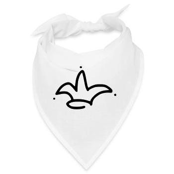Emoji Krone Kronen Skizze schwarz - Bandana - Weiß - Vorne