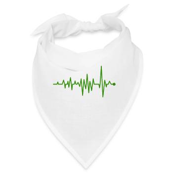 Kurve Herzschlag Rhythmus Oszillograph Puls EKG - Bandana - Weiß - Vorne