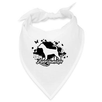 ZWERGPINSCHER Hunde Hund Rassehund Wilsigns - Bandana - Weiß - Vorne