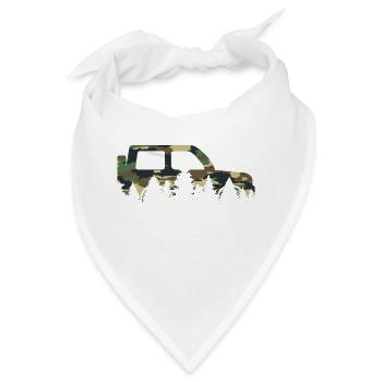 Geländewagen im Wald mit Camouflage - Bandana - Weiß - Vorne