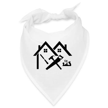 Zimmermann Logo Haus hammer Säge Meißel und Hobel - Bandana - Weiß - Vorne