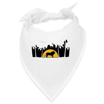 Dschungel Männlicher Löwe - Bandana - Weiß - Vorne