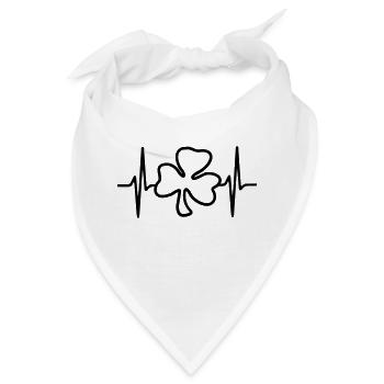 Herzschlag shamrock Kleeblatt St. Patrick´s day - Bandana - Weiß - Vorne