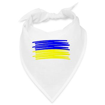 Ukraine Strich Pinselstrich - Bandana - Weiß - Vorne