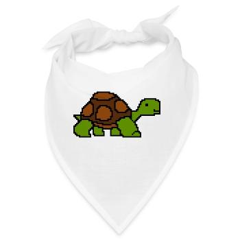 Landschildkröte Schildkröte Pixelart Retro - Bandana - Weiß - Vorne