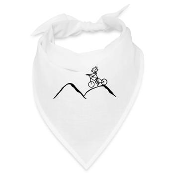 Radfahrer fährt über die Berge - BMX MTB Fahrrad - Bandana - Weiß - Vorne