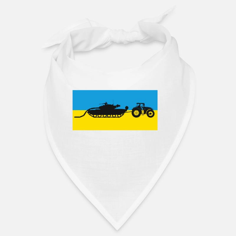 Ukrainian tractor pulling a tank. Bandana