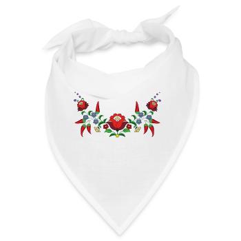 Ungarische Volkskunst Blumen ungarische Paprika - Bandana - Weiß - Vorne