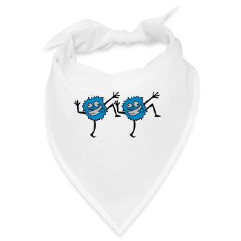 2 tanzende Monster - Bandana - Weiß - Vorne