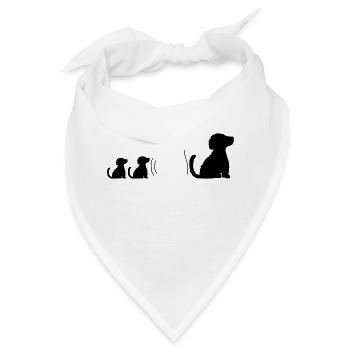 Familie brave sitzende Hunde - Bandana - Weiß - Vorne