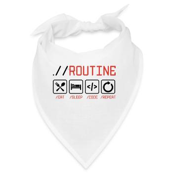 Routine Eat Sleep Code Repeat Software Developer C - Bandana - Weiß - Vorne