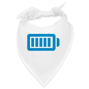 Batterie voll aufgeladen Balken - Bandana - Weiß - Vorne