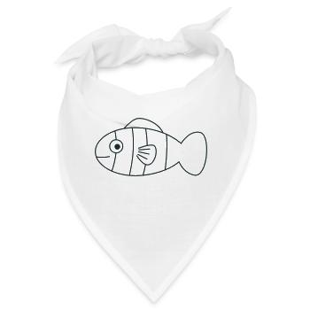Runder Dopey-Fisch - Bandana - Weiß - Vorne