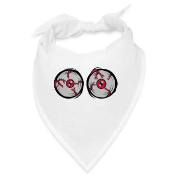Crazy Horror Monster Augen - Bandana - Weiß - Vorne