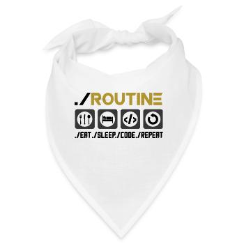 Routine Eat Sleep Code Repeat Software Developer C - Bandana - Weiß - Vorne
