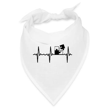 Puzzle Puls Spieleabend Game Play Spiel Pulsschlag - Bandana - Weiß - Vorne