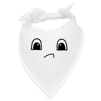 Cute sad face - Bandana - Weiß - Vorne