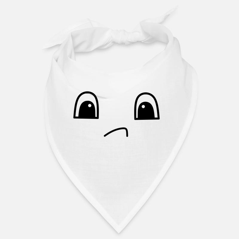 Cute sad face - Bandana - Weiß