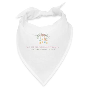 Wo ist der Weihnachtsmann und der Mistelzweig - Bandana - Weiß - Vorne