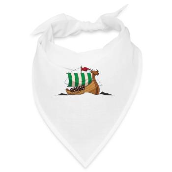 Wikinger Schiff Wikingerschiff Drachenboot Kelten - Bandana - Weiß - Vorne