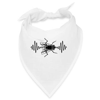 Herzschlag Stubenfliege kleine Hausfliege - Bandana - Weiß - Vorne