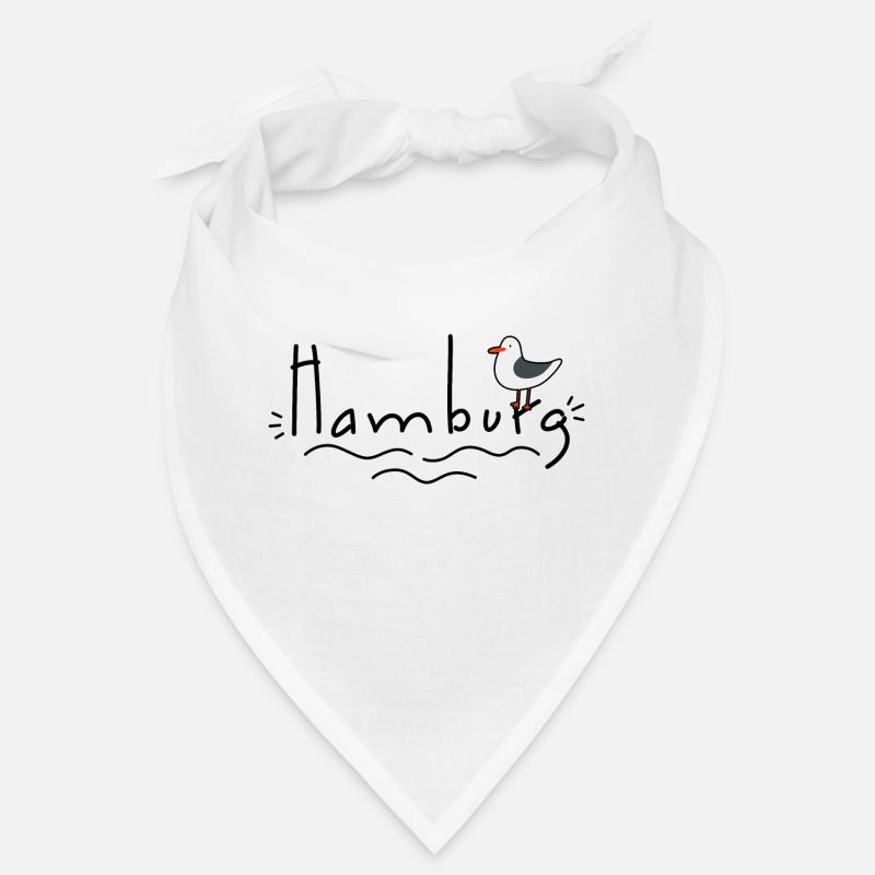 Hamburg mit Möwe - Bandana - Weiß