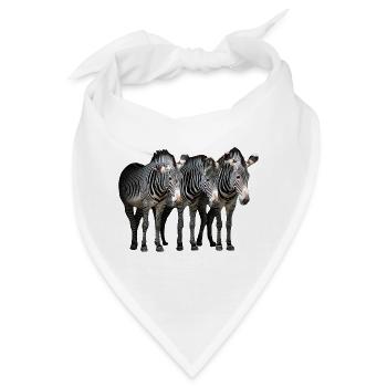 Drei Zebras - Bandana - Weiß - Vorne