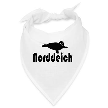 Norddeich mit Seerobbe - Bandana - Weiß - Vorne