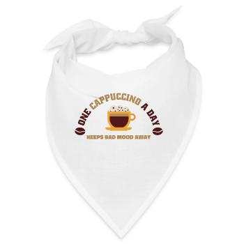 Cappuccino Lover - One Cappuccino A Day - Bandana - Weiß - Vorne