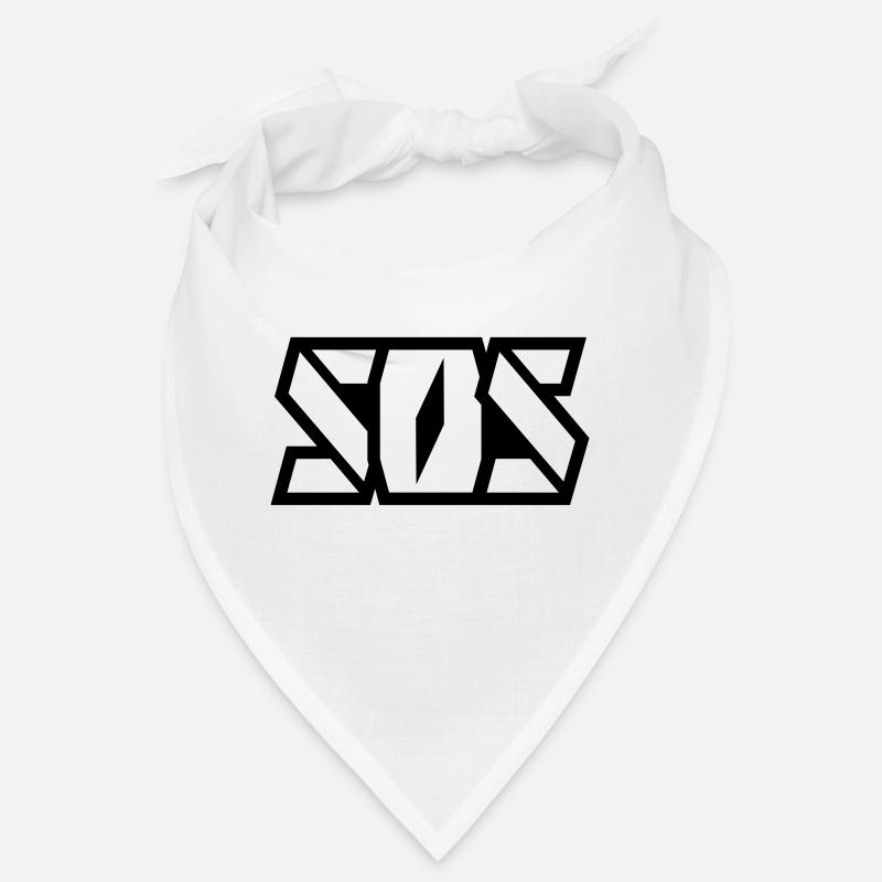 Lettrage SOS - Bandana - blanc