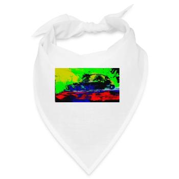 Neon Abstract Retro Car Design Coop Artist BiBi-2 - Bandana - Weiß - Vorne