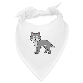 Wolf Wölfe - Bandana - Weiß - Vorne