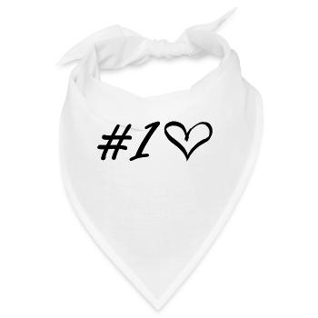 Entwurf1 Herzen dick - Bandana - Weiß - Vorne