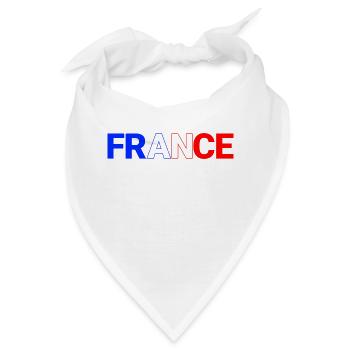Frankreich – blaue, weiße und rote Schriftzeichen - Bandana - Weiß - Vorne