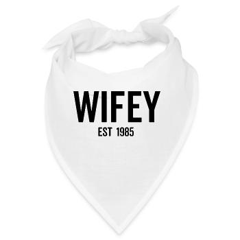 Wifey Est 1985 - Bandana - Weiß - Vorne