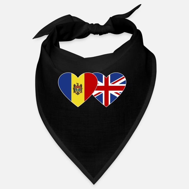 Moldova England Flag Heart Bandana