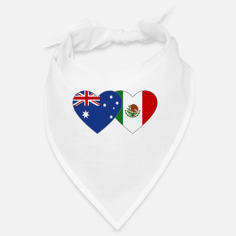 Australia Mexico Flag Heart Bandana