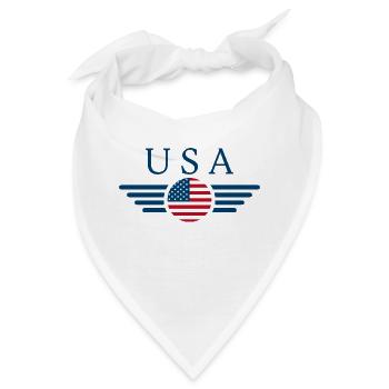USA Fahne - Bandana - Weiß - Vorne