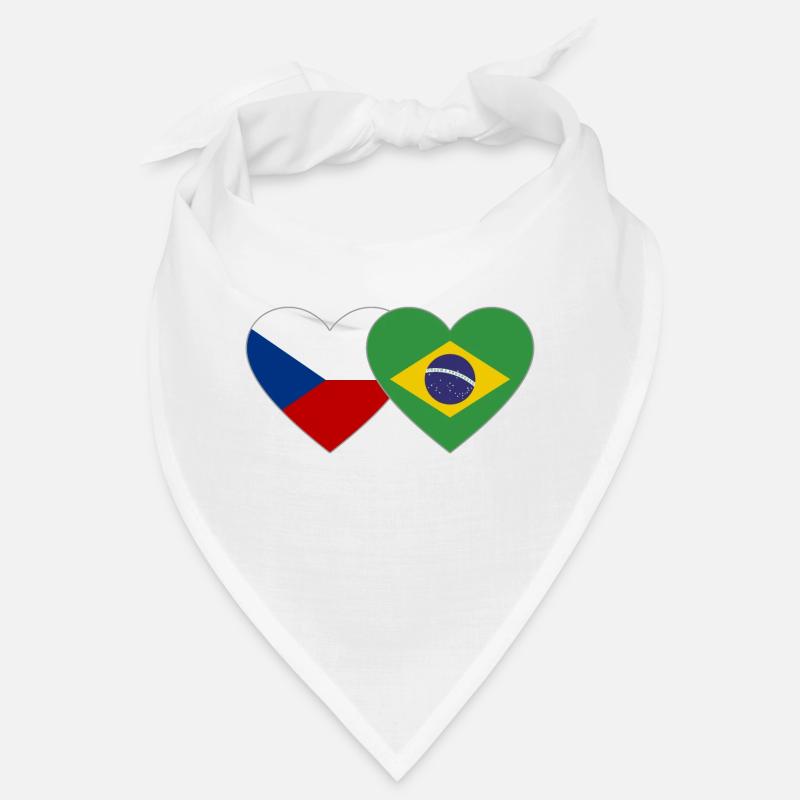 République tchèque Brésil Flag Heart Bandana