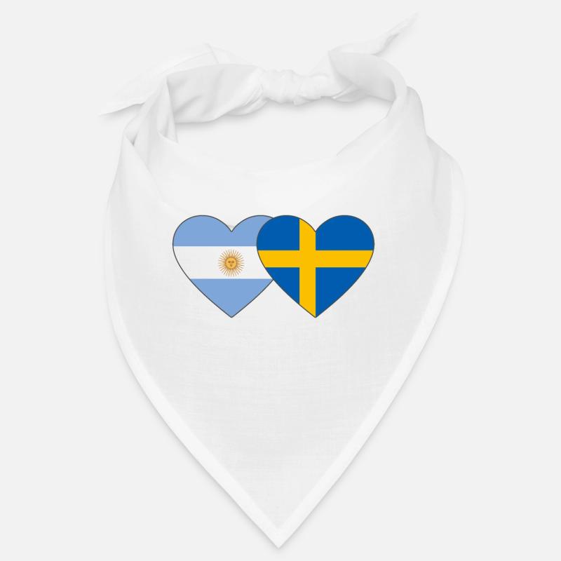 Coeur de drapeau Argentine Suède Bandana